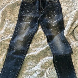 Bebe Blue Skinny Jeans with Embellished Details